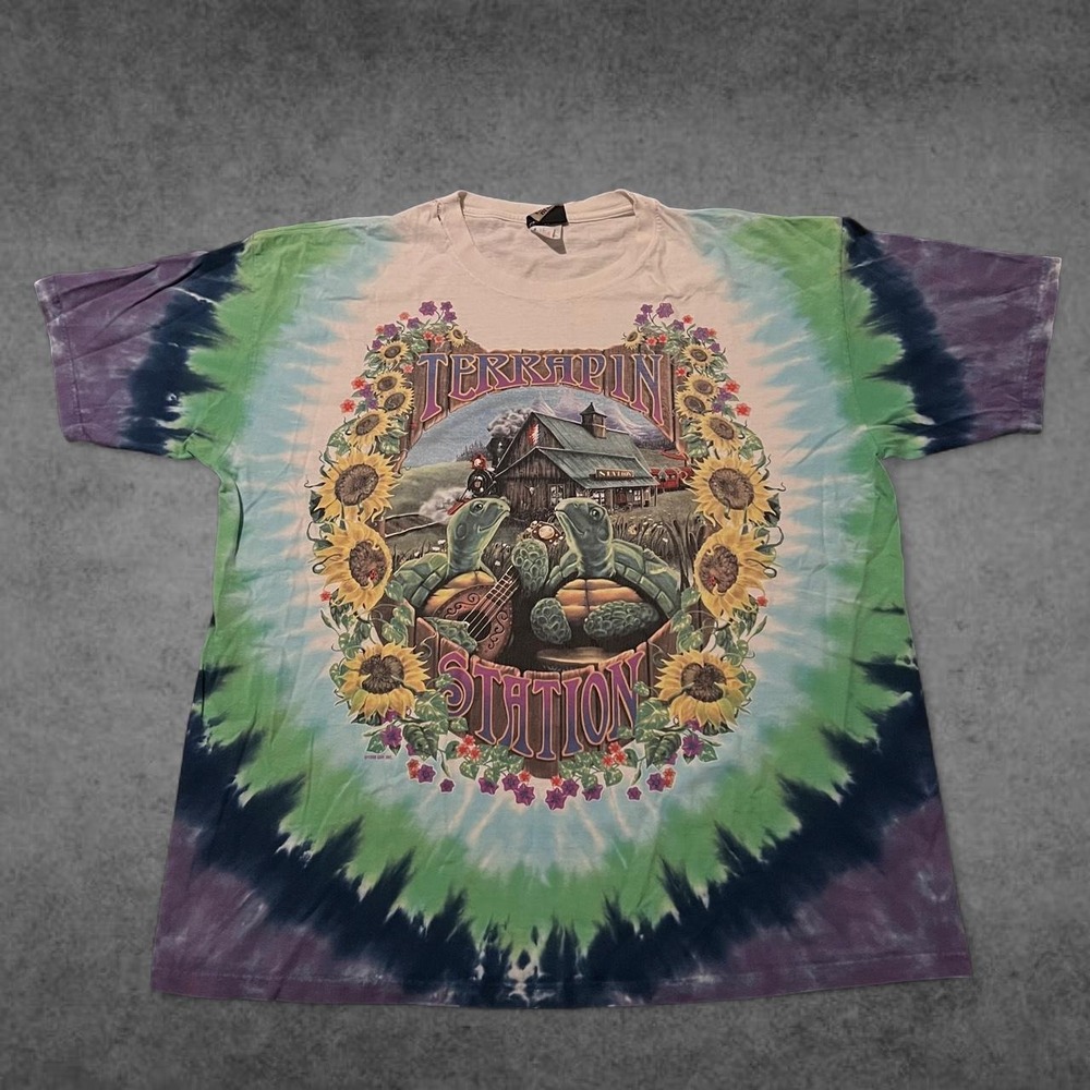 Vintage 1999 Liquid Blue Grateful Dead Terrapin Station Tie Dye Shirt Mens XL